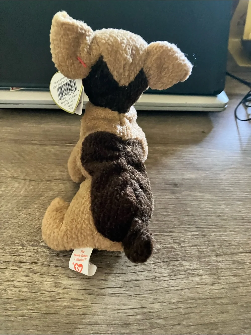 Ty Tan Plush Puppy Beanie Baby - Small Soft Dog Toy. Stuffy